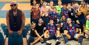 Barcelona played a song by King Promise