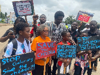 Some participants of the Stop Galamsey demonstration