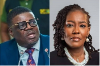 Dafeamekpor (L) claimed the GBA, led by Efua Ghartey (R), didn't invite Mahama to the Bar Conference