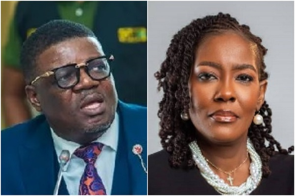 Dafeamekpor (L) claimed the GBA, led by Efua Ghartey (R), didn't invite Mahama to the Bar Conference