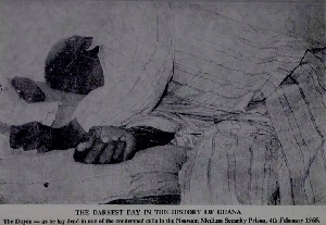 JB Danquah lying dead in his cell