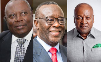 L-R: Martin Amidu, CJ Paul Kwadwo Baffoe-Bonnie and President John Mahama