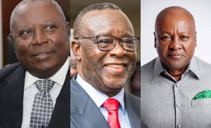 L-R: Martin Amidu, CJ Paul Kwadwo Baffoe-Bonnie and President John Mahama