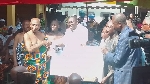 A sub-chief received the donation on behalf of Otumfuo Osei Tutu II