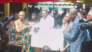 A sub-chief received the donation on behalf of Otumfuo Osei Tutu II