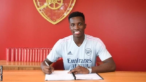 Striker Eddie Nketiah explains decision to wear iconic 14 jersey at Arsenal after contract extension