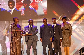 Staff and executives of Newmont Ghanawith the award