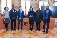 Ambassador-designate Mona Quartey and some of the Senior Staff of the Ghana Embassy to Italy
