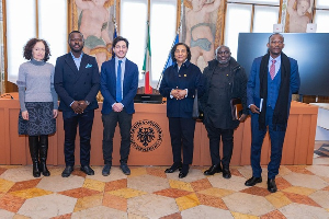 Ambassador-designate Mona Quartey and some of the Senior Staff of the Ghana Embassy to Italy