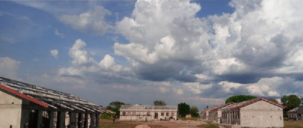 This picture taken on October 31, 2023 shows the progress of work at Awei Seed Secondary School.