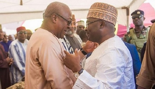 Dr. Mahamudu Bawumia (left) and John Dramani Mahama