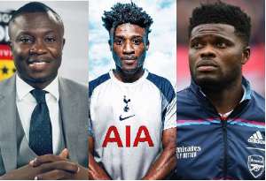 L-R: Saddick Adams, Mohammed Kudus and Thomas Partey