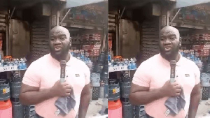 Cyborg was seen delivering a sermon as curious passersby gathered around him