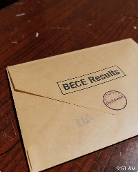 A file photo of an envelop of a BECE result