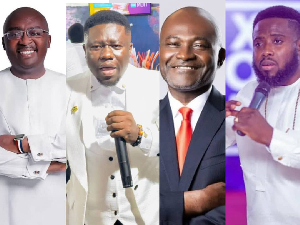 From [L-R] Dr Bawumia, Prophet Emmanuel Worlasi, Ken Agyapong and Bernard ElBernard Nelson-Eshun