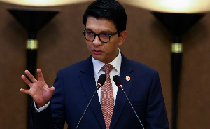 Madagascar's ousted President Andry Rajoelina in Antananarivo, Madagascar on October 6