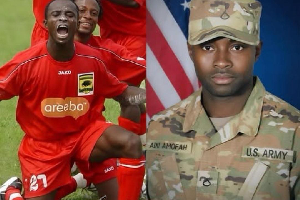 Adu Amofah, once a footballer, now proudly serves in the United States Army