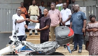 The beneficiary districts received a brand-new Yamaha 125cc motorcycle each