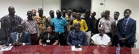Prof. Addai-Mensah (second right) with members of unions and associations