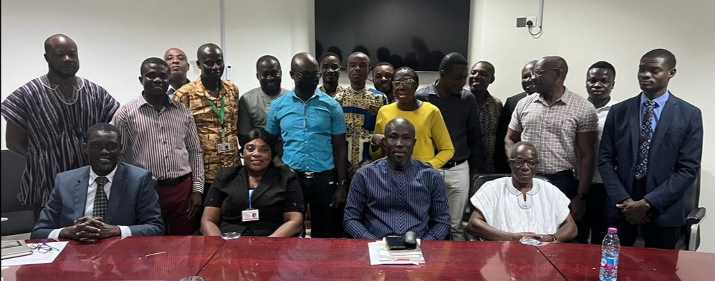 Prof. Addai-Mensah (second right) with members of unions and associations