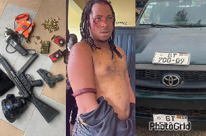 Robbers abandon vehicle during operation; one arrested with weapons