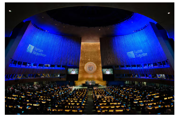 President of the United Nations General Assembly Annalena Baerbock speaks during the meeting