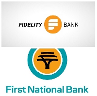 First National Bank Ghana and Fidelity Bank Ghana logos