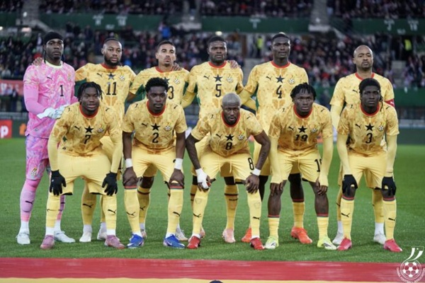 Black Stars players before a football game