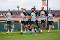 Liverpool players at training