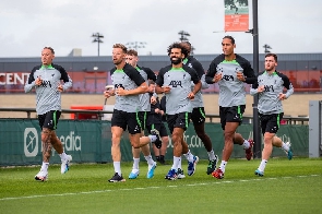 Liverpool players at training