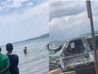 Snipped of the pickup that plunged into the volta lake
