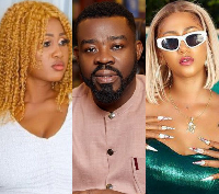 Joana Coffie (L) has submitted evidence against Hajia 4 real (R) and RNAQ (M)