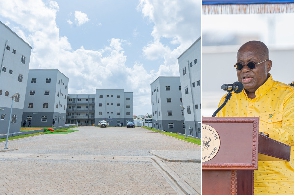 President Akufo-Addo commissioning the newly-built barracks