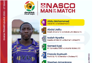 Francis Gyetuah of Port City scored in the 7th and 79th minutes to seal their win