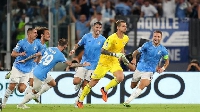Lazio's goalkeeper, Ivan Provedel in celebration mood