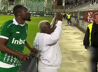 Bernard Tekpetey with his mum