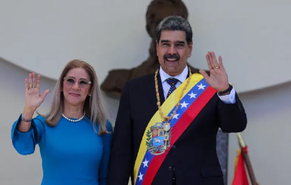 President of Venezuela Nicolas Maduro and his wife, Cilia Flores, in Caracas, Venezuela
