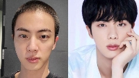 Jin, pictured wit im new buzzcut, go dey sorely missed by im many fans