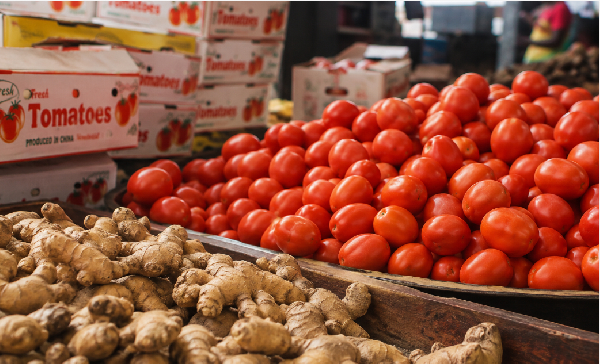 Some fresh tomato and ginger set for export
