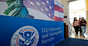 Attendees gather for a US citizenship ceremony Attendees gather for a US citizenship ceremony