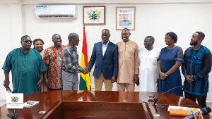 Members of the Ghana Federation of Disability with Haruna Iddrisu