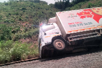 The truck involved in the accident