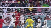 A screenshot from the Ghana vs. South Korea game