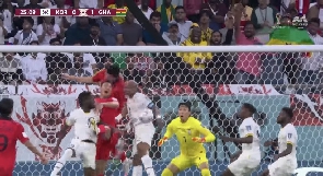 A screenshot from the Ghana vs. South Korea game