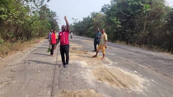 Some of the Pentecost members working on the road