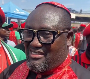 Rev Abraham Larbi at the 'Enough is Enough' demo