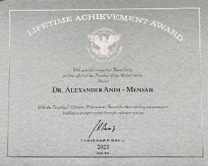 Dr. Alexander Anim-Mensah, honored with a Presidential Lifetime Achievement Award by U.S. President
