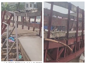 Snipped of the structural condition of Alajo bridge after June, 29 floods