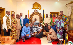 Leadership of the Ministry of Health pose for a photo with Otumfuo Osei Tutu II