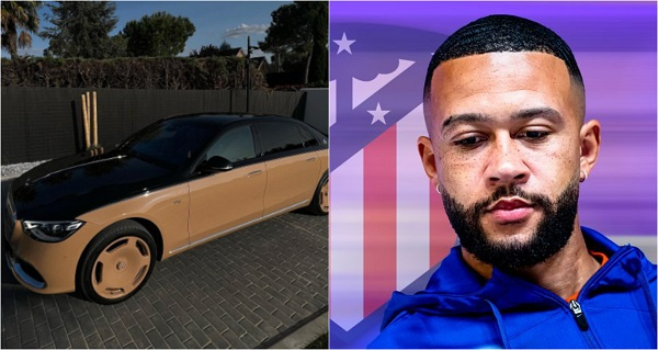 2023 Mercedes Virgil Agbloh Maybach S680 and Memphis Depay(R)